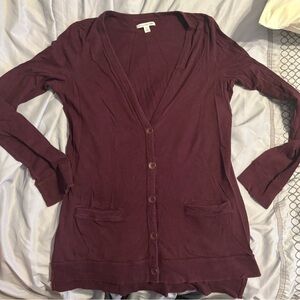 American Eagle Outfitters Deep Burgundy Cardigan